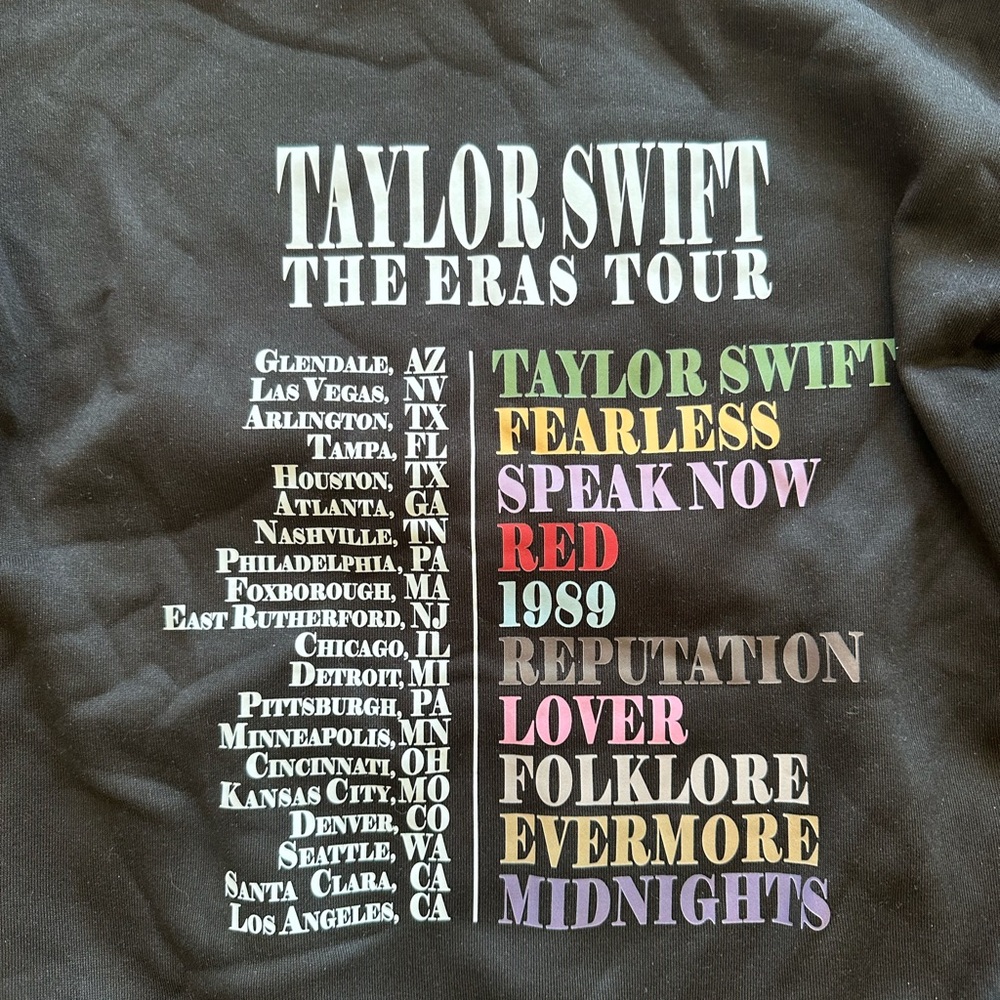 Taylor Swift Eras Tour sweatshirt